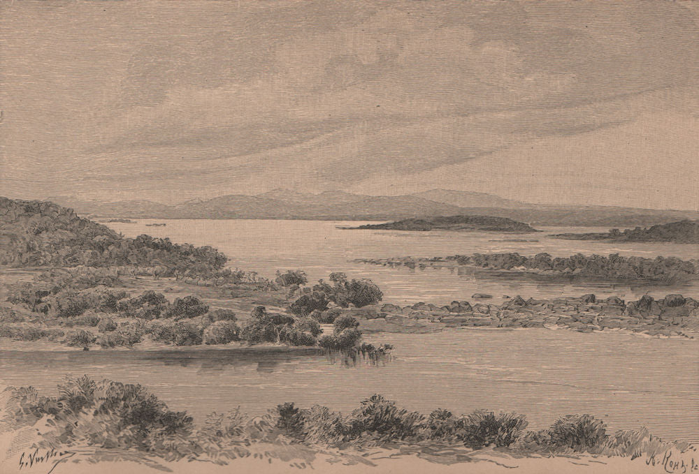 Atures Rapids, Orinoco; view taken at the Cerro Perriquito. Venezuela 1885